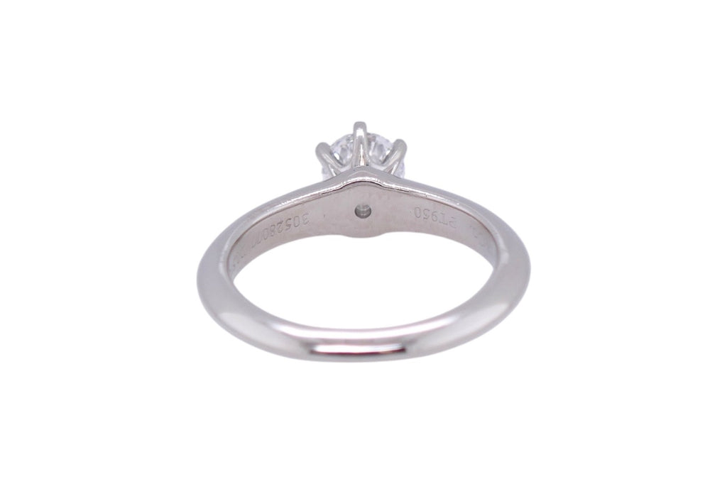 Tiffany & Co. Platinum Diamond Solitaire Ring Size 4.75