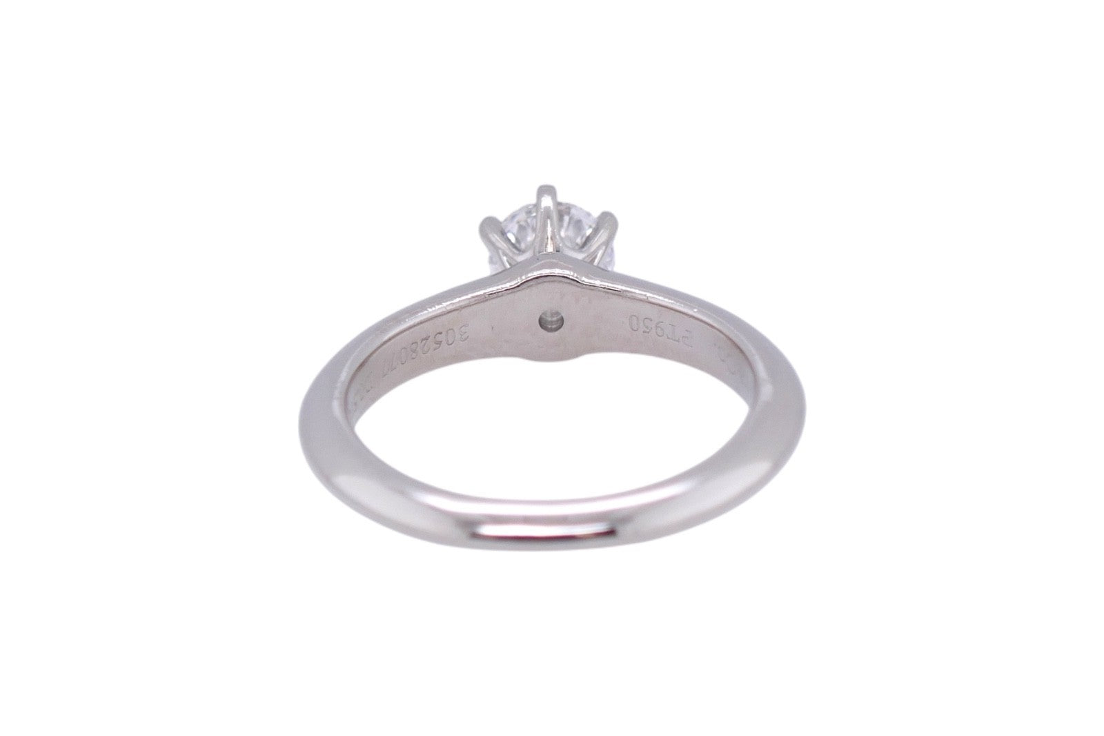 Tiffany & Co. Platinum Diamond Solitaire Ring Size 4.75