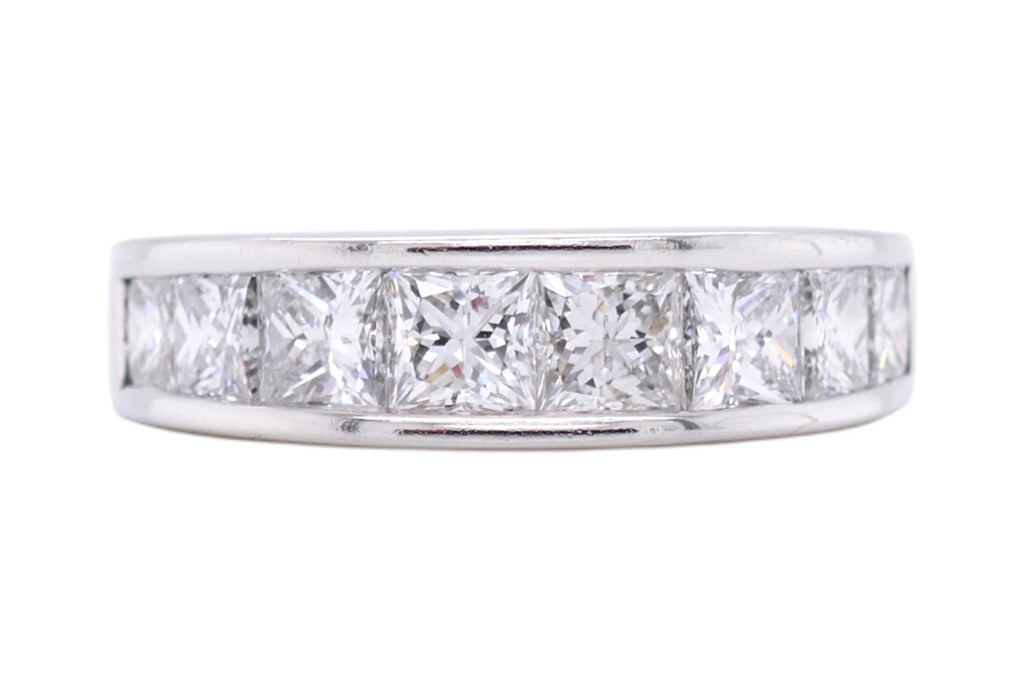 Tiffany & Co. Platinum Channel-Set Princess Cut Diamond Band Size 5