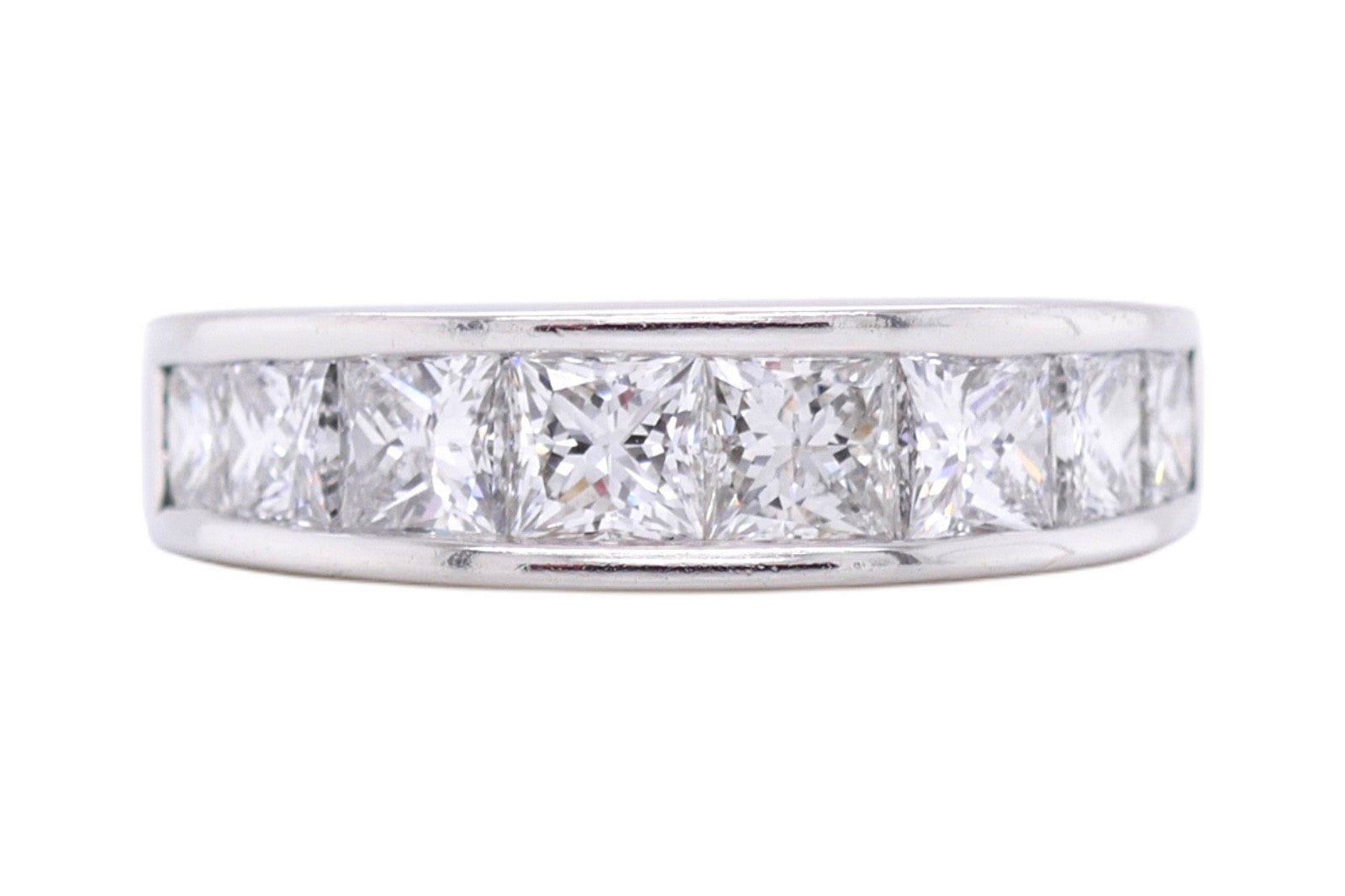 Tiffany & Co. Platinum Channel-Set Princess Cut Diamond Band Size 5