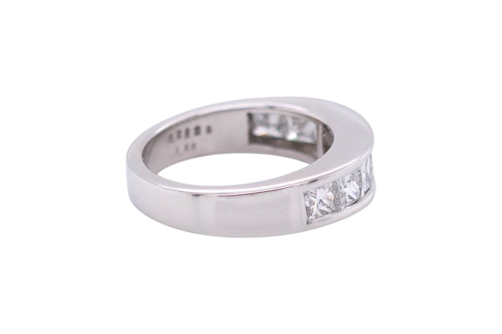Tiffany & Co. Platinum Channel-Set Princess Cut Diamond Band Size 5