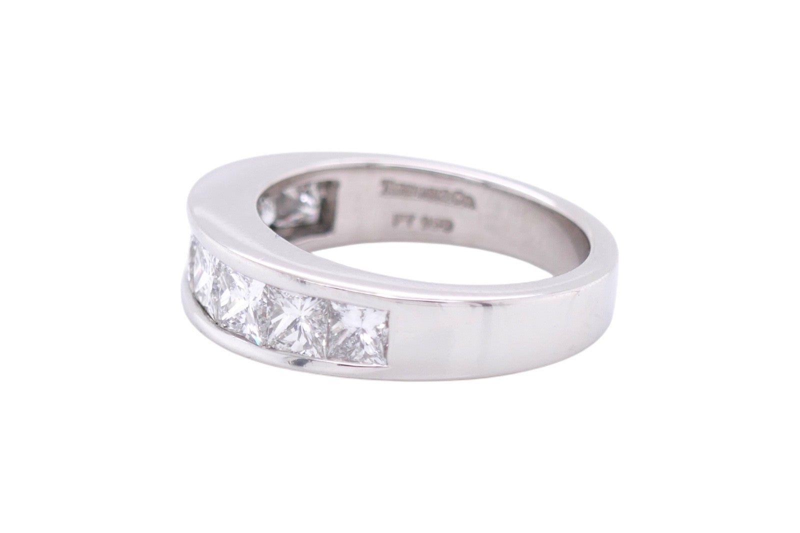 Tiffany & Co. Platinum Channel-Set Princess Cut Diamond Band Size 5