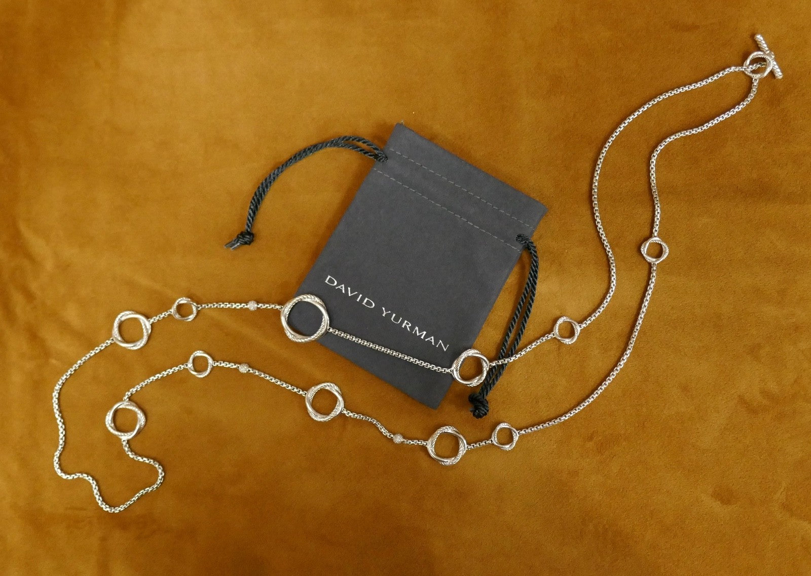 David Yurman Diamond Infinity Station Necklace 44" Discontinued Item