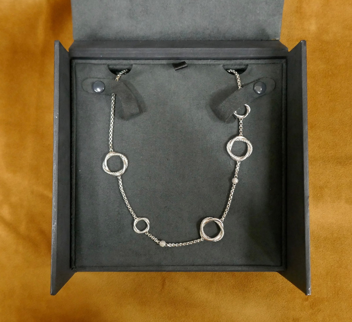 David Yurman Diamond Infinity Station Necklace 44" Discontinued Item