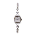 Vintage Hamilton 14K White Gold & Diamond Ladies Watch 5.9 in