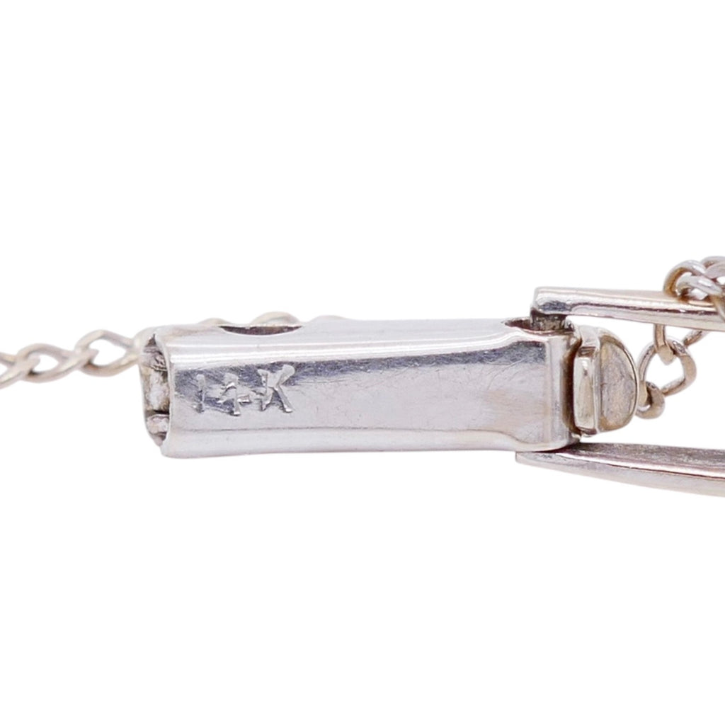 Vintage Hamilton 14K White Gold & Diamond Ladies Watch 5.9 in