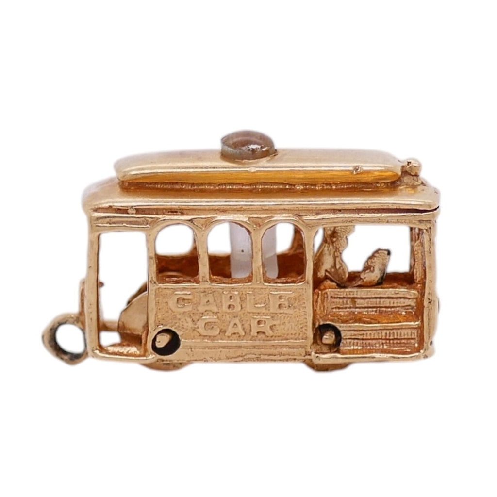 Vintage 14K Gold Articulated Cable Car Charm