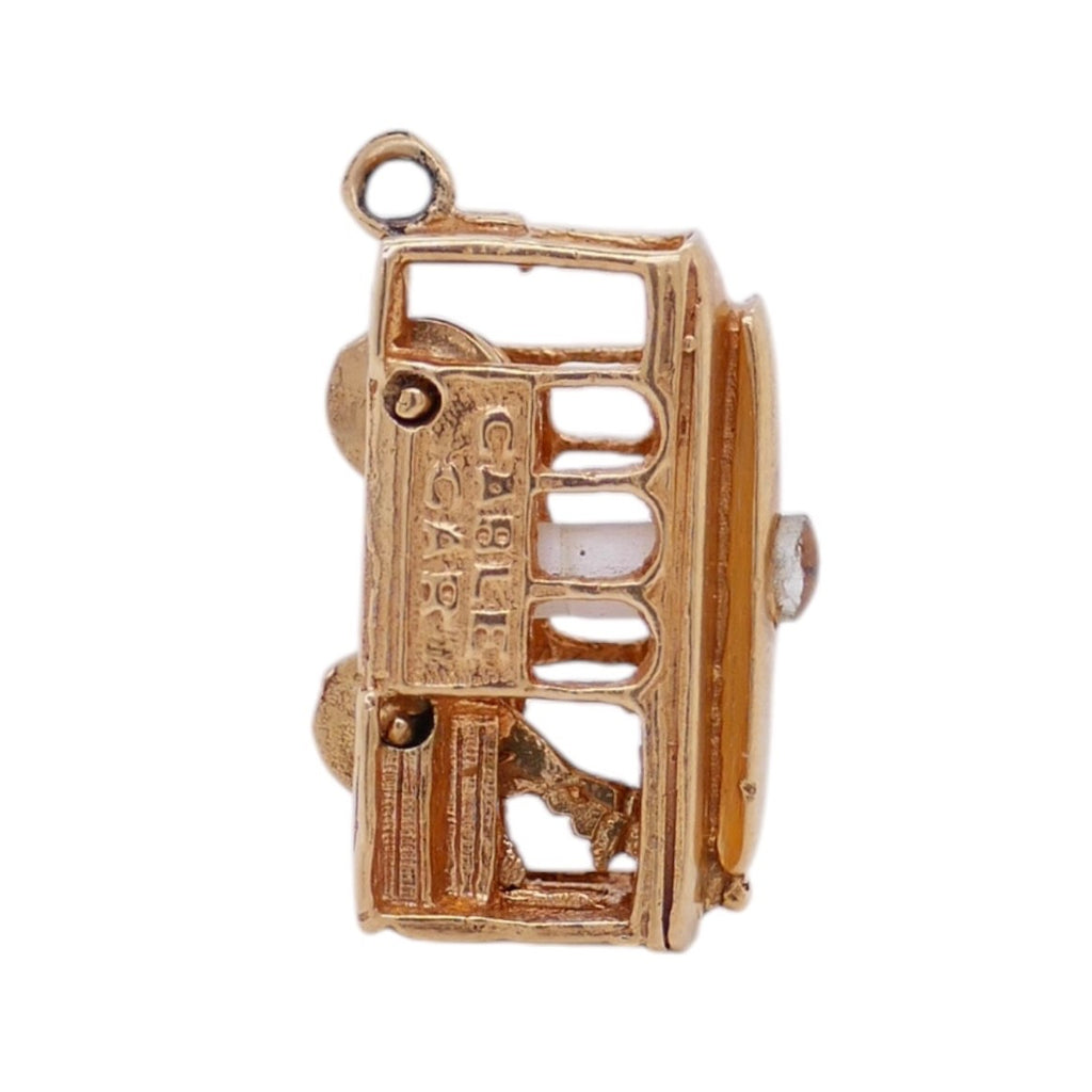 Vintage 14K Gold Articulated Cable Car Charm