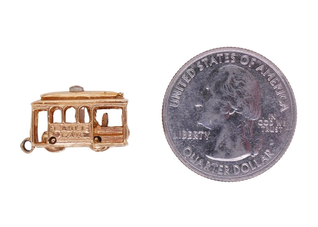 Vintage 14K Gold Articulated Cable Car Charm