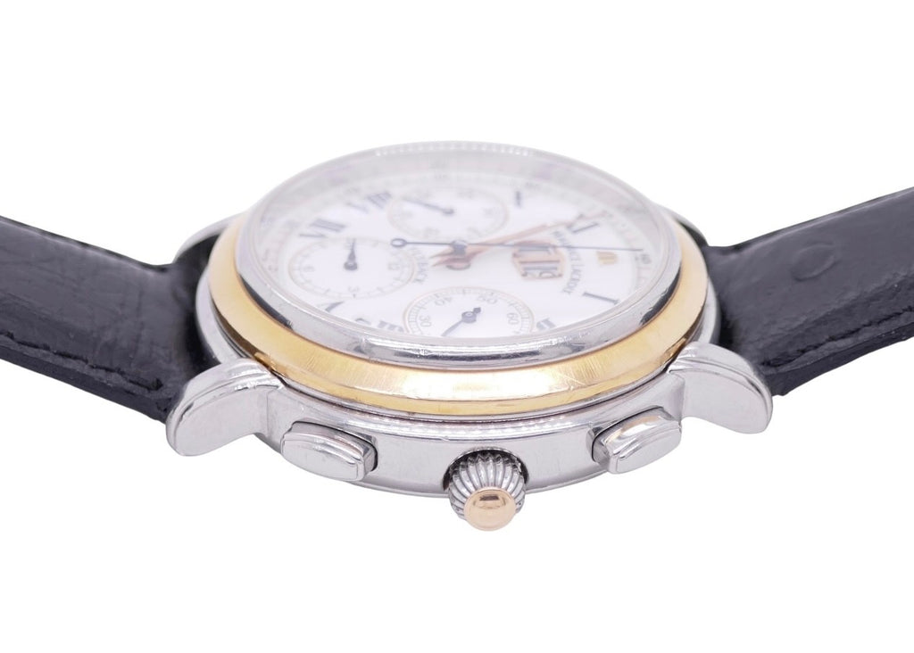 Maurice Lacroix Flyback Chronograph 15827 Watch 18K Gold Bezel Display Caseback