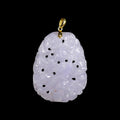 Engraved Lavender Jade Pendant 14k Gold