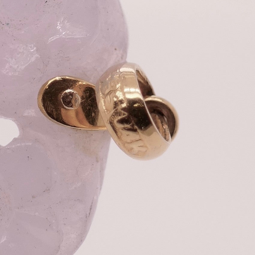 Engraved Lavender Jade Pendant 14k Gold