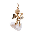 14k Gold Abalone Cupid Pendant