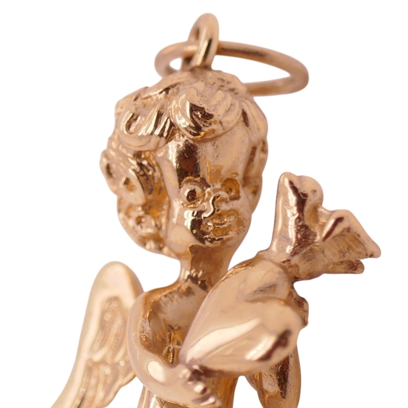 14k Gold Abalone Cupid Pendant