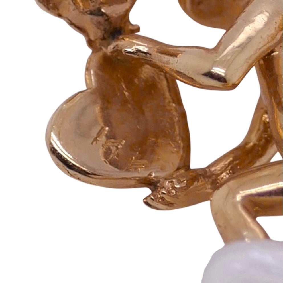 14k Gold Abalone Cupid Pendant