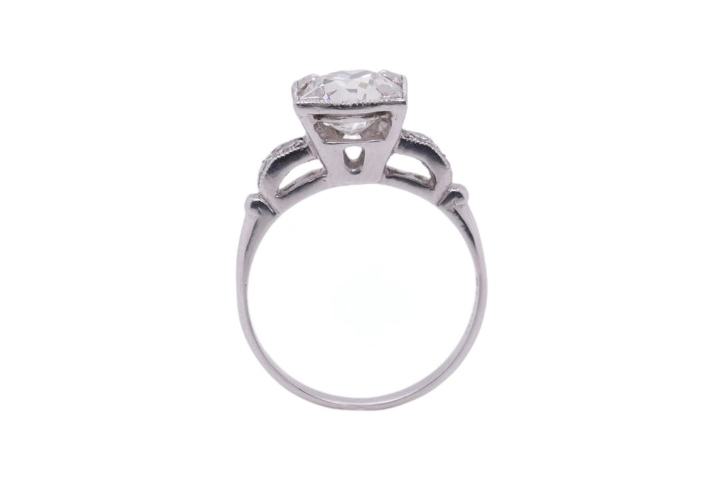 Vintage Platinum Diamond Ring with 1.54 ct Old European Cut Diamond