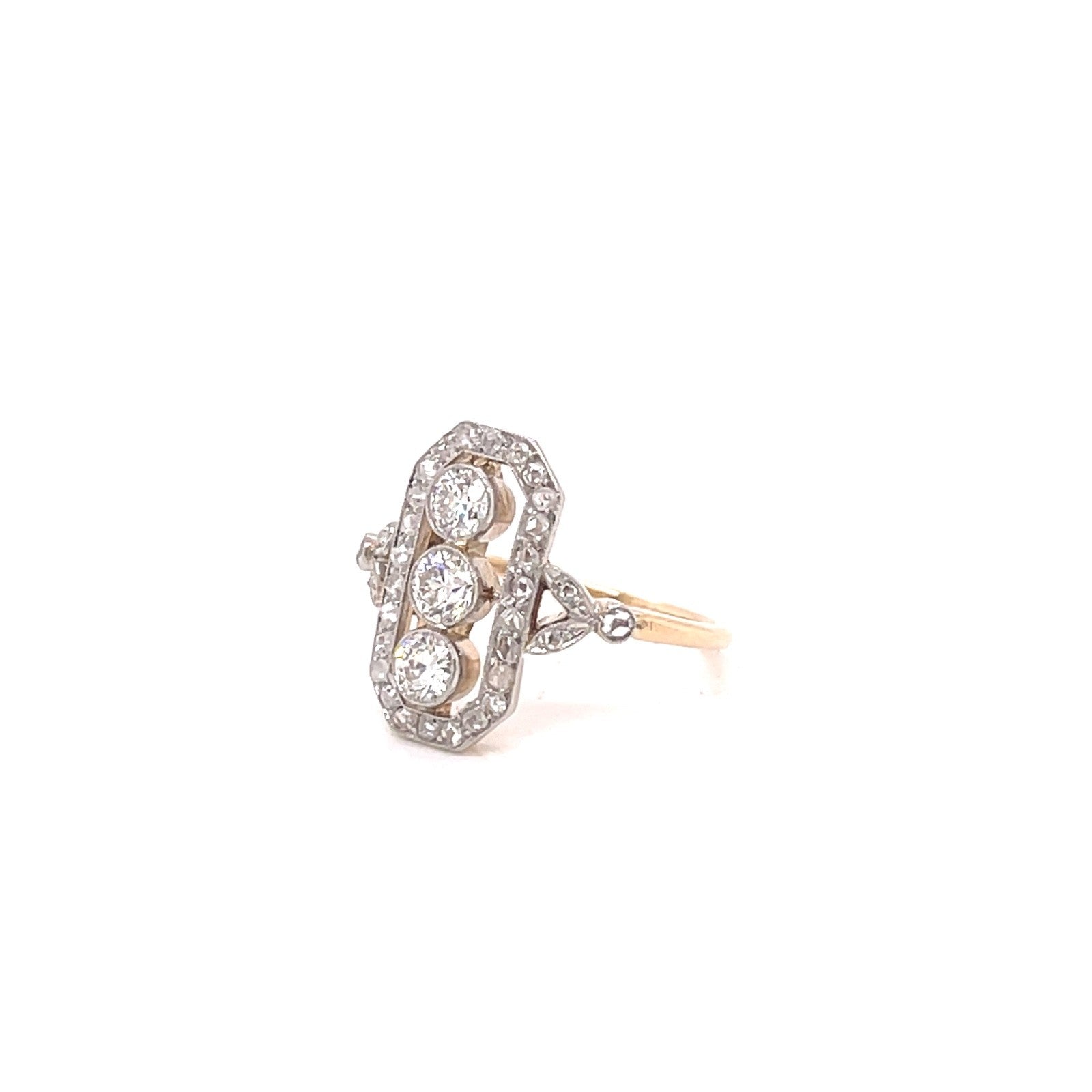 Vintage Art Deco 14K Gold & Diamond Ring
