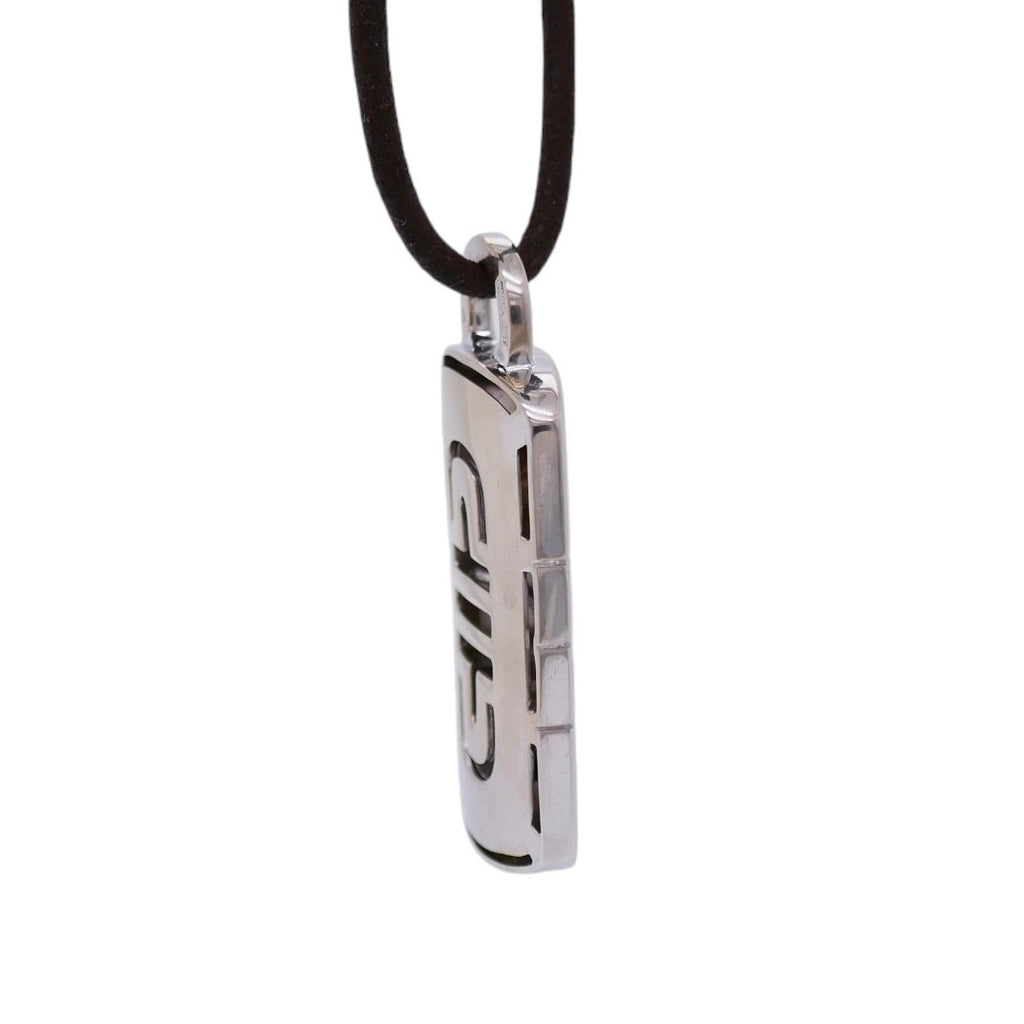 18K White Gold Bvlagri Parentesi Cord Pendant Necklace