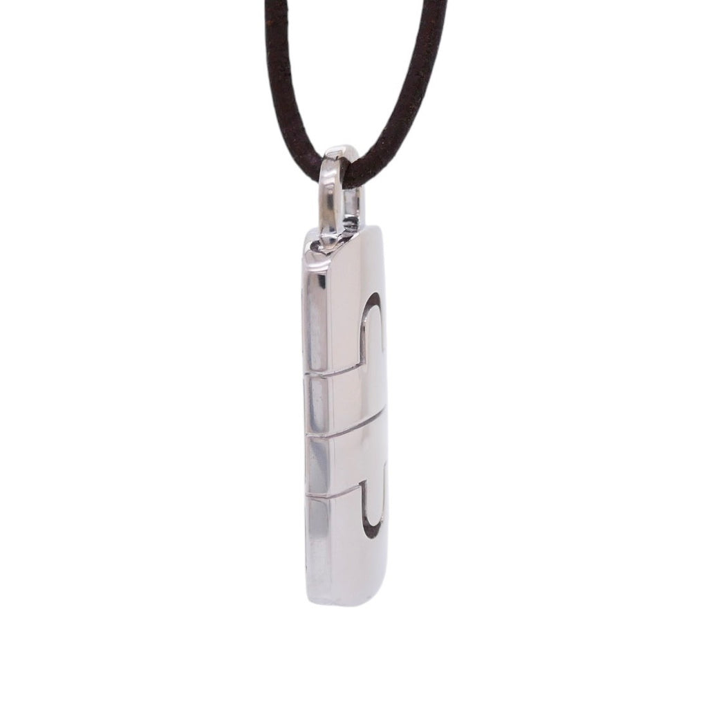 18K White Gold Bvlagri Parentesi Cord Pendant Necklace