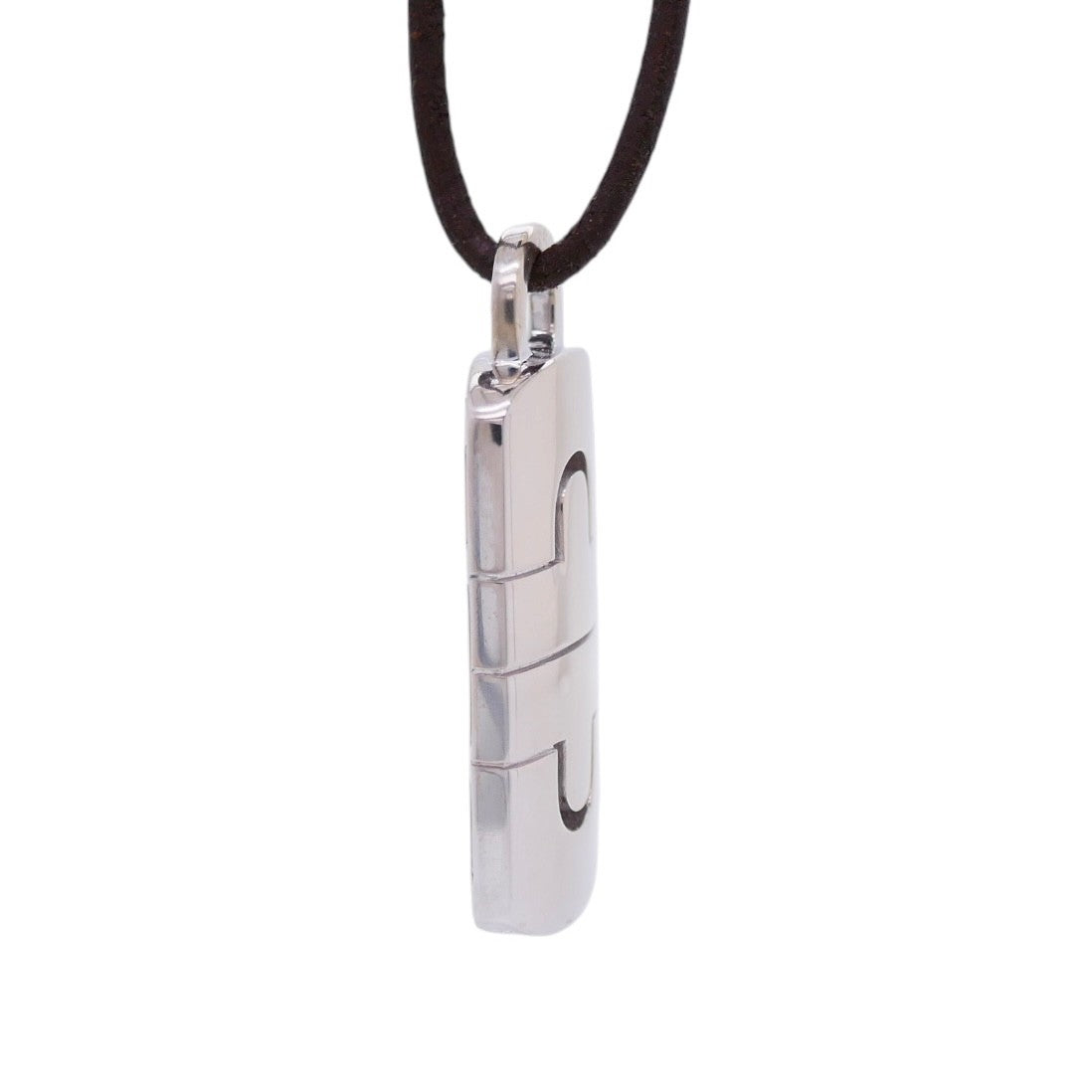 18K White Gold Bvlagri Parentesi Cord Pendant Necklace