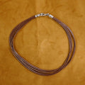 Bvlgari Multistrand Brown Leather Chord Choker Necklace