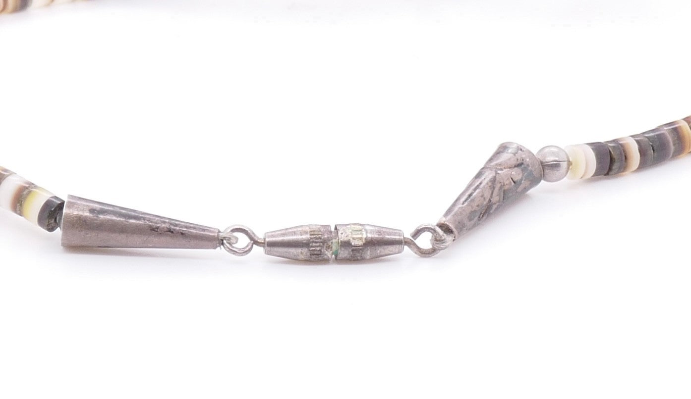 Vintage Native American Inlay Shell Necklace Hallmarked Waymon