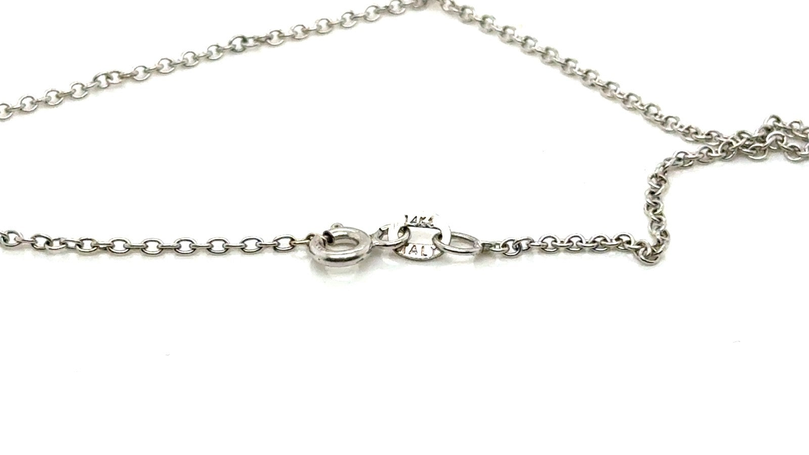 Baby Shoe Pendant Necklace in 14K White Gold with Diamonds & Sapphires