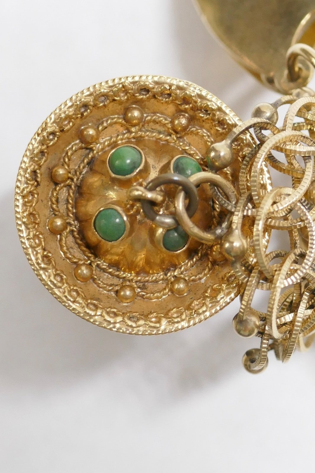 Vintage 14K Gold Charm Bracelet with 8 Large Charms