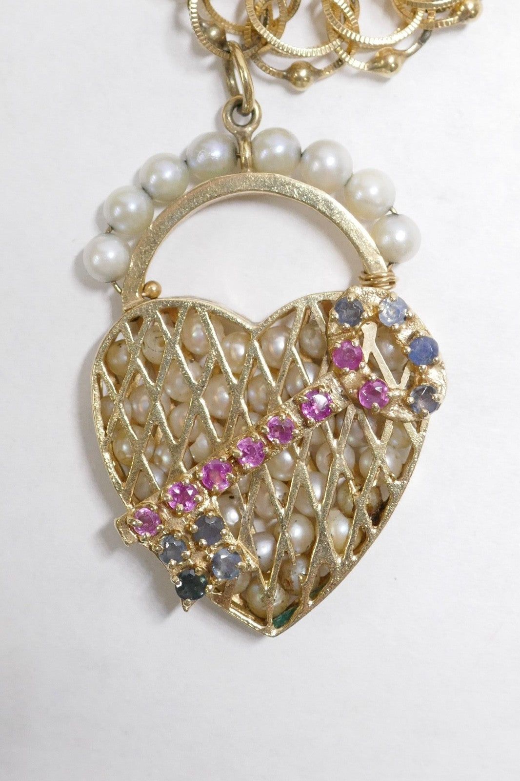 Vintage 14K Gold Charm Bracelet with 8 Large Charms