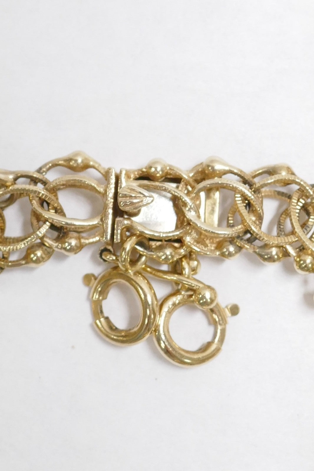 Vintage 14K Gold Charm Bracelet with 8 Large Charms