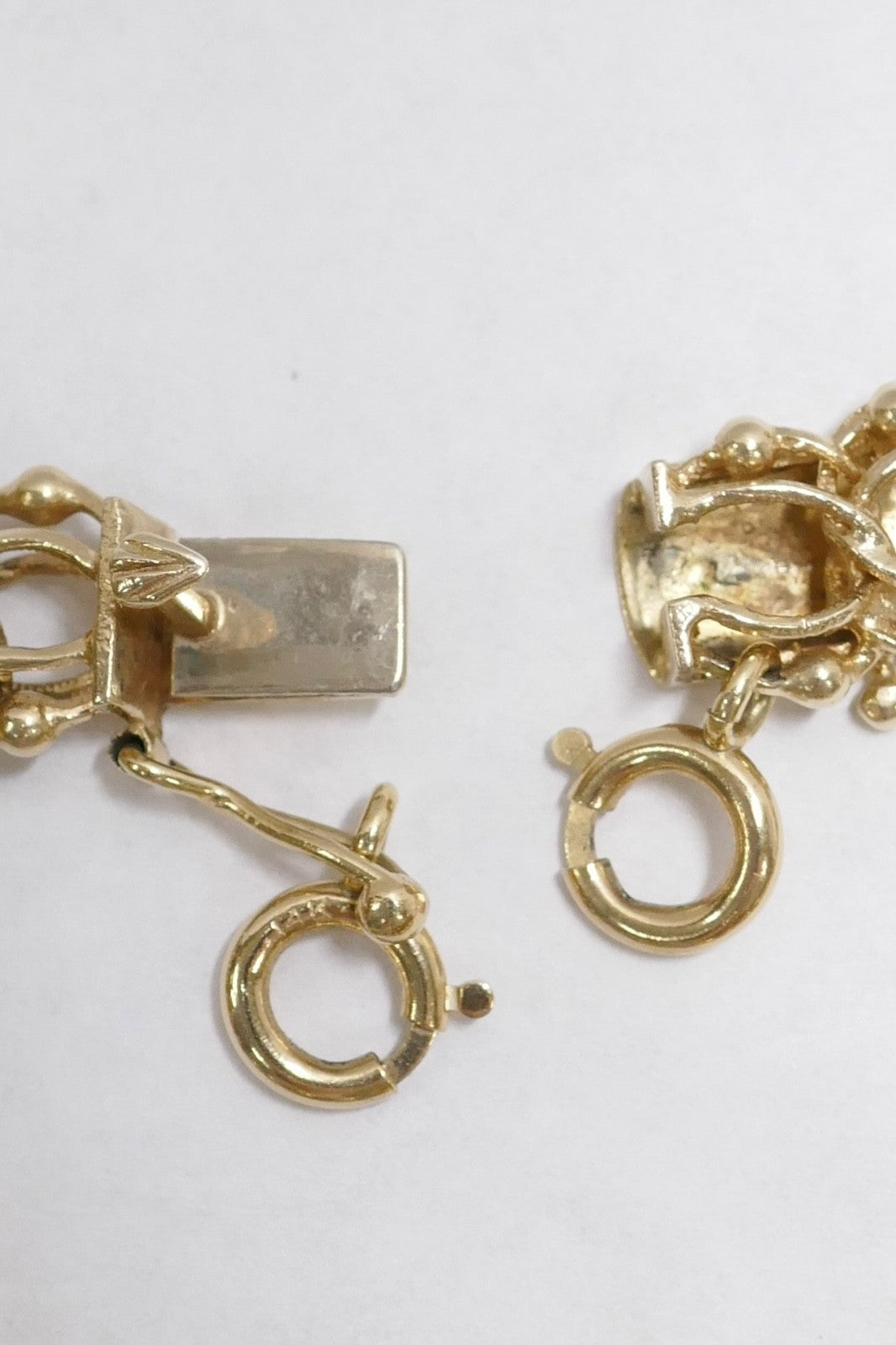 Vintage 14K Gold Charm Bracelet with 8 Large Charms