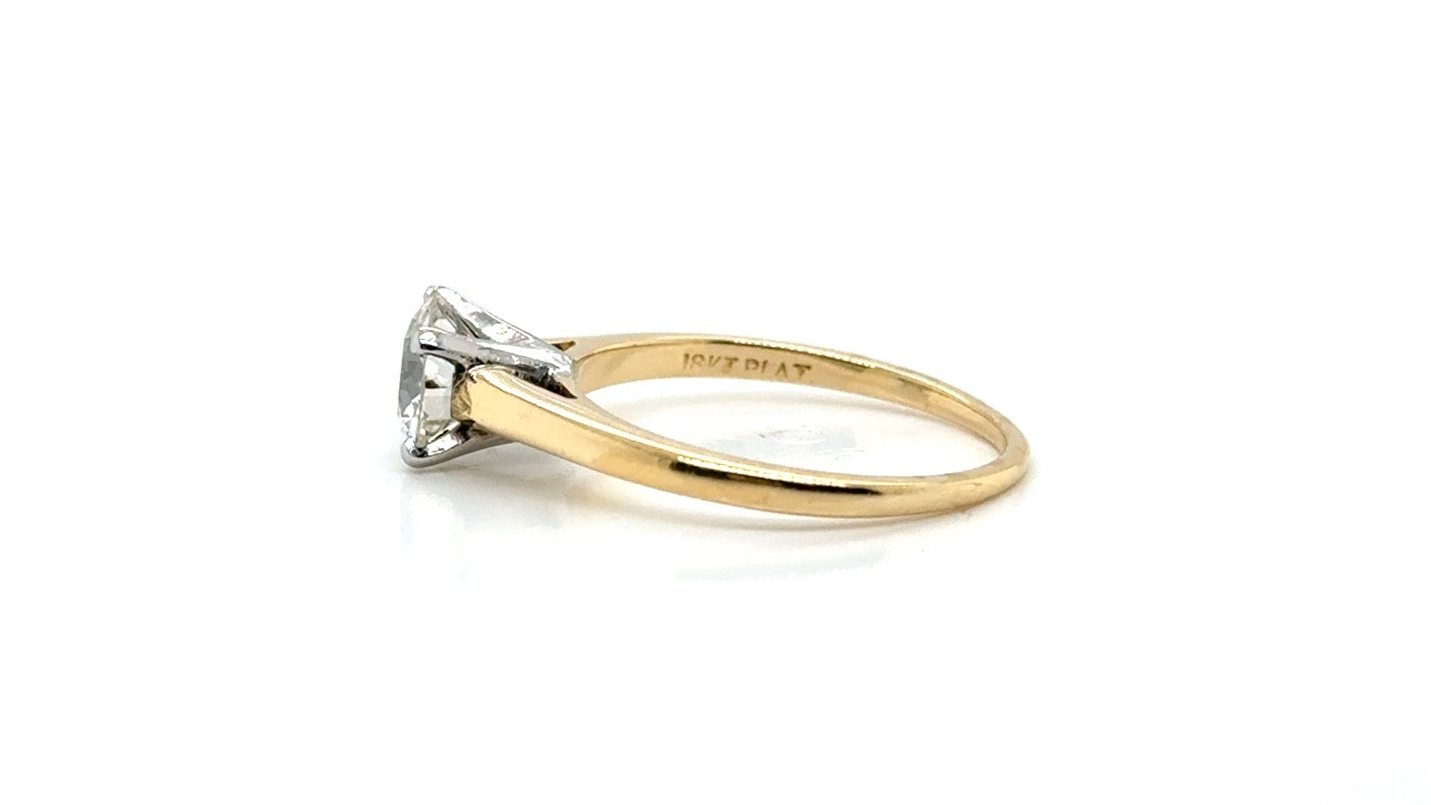 Vintage 18k Gold & Platinum Diamond Solitaire Ring