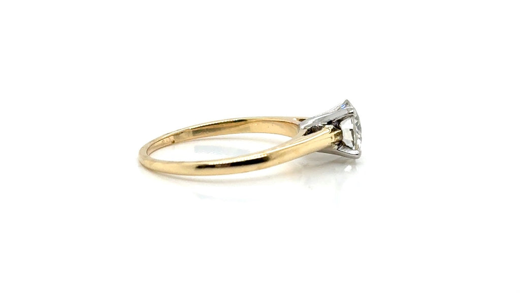 Vintage 18k Gold & Platinum Diamond Solitaire Ring