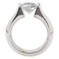 Steven Kretchmer Platinum Tension Engagement Ring CZ Omega Round Size 9