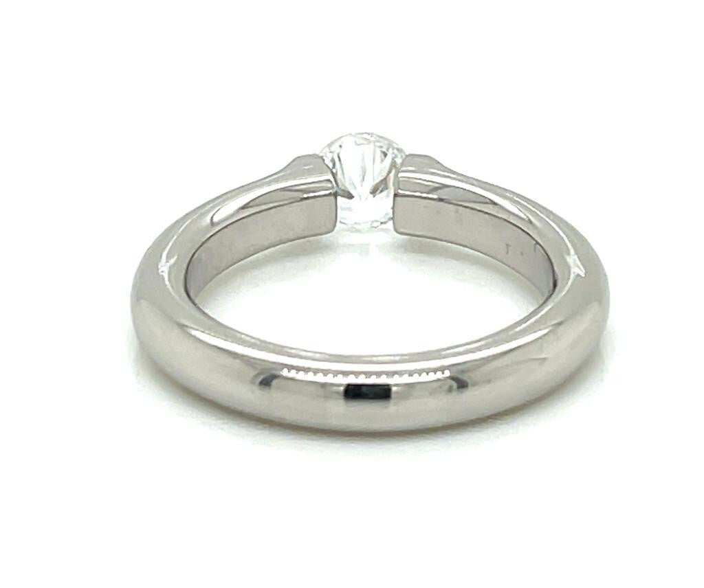 Steven Kretchmer Platinum Tension Engagement Ring CZ Omega Round Size 9