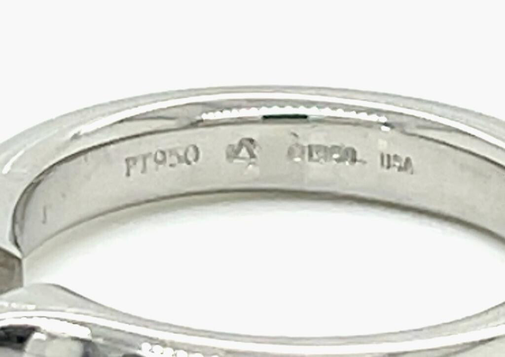 Steven Kretchmer Platinum Tension Engagement Ring CZ Omega Round Size 9