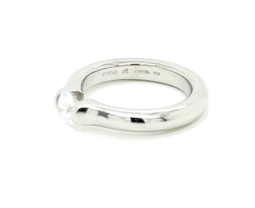 Steven Kretchmer Platinum Tension Engagement Ring CZ Omega Round Size 9