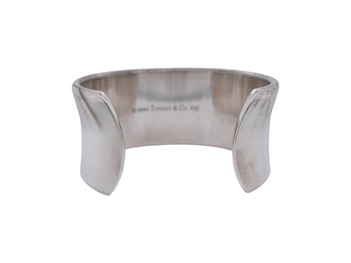 Tiffany & Co. 1837 Sterling Silver Wide Cuff Bracelet w Box & Pouch