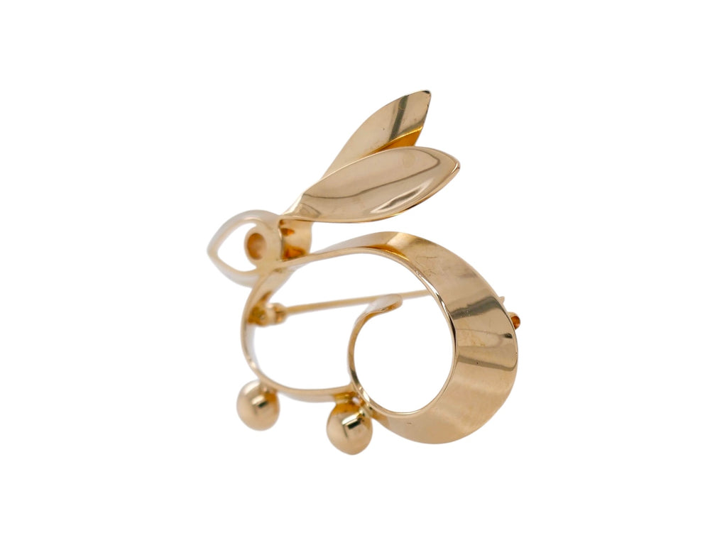 Tiffany & Co. 14k Yellow Gold Mid-Century Rabbit Brooch