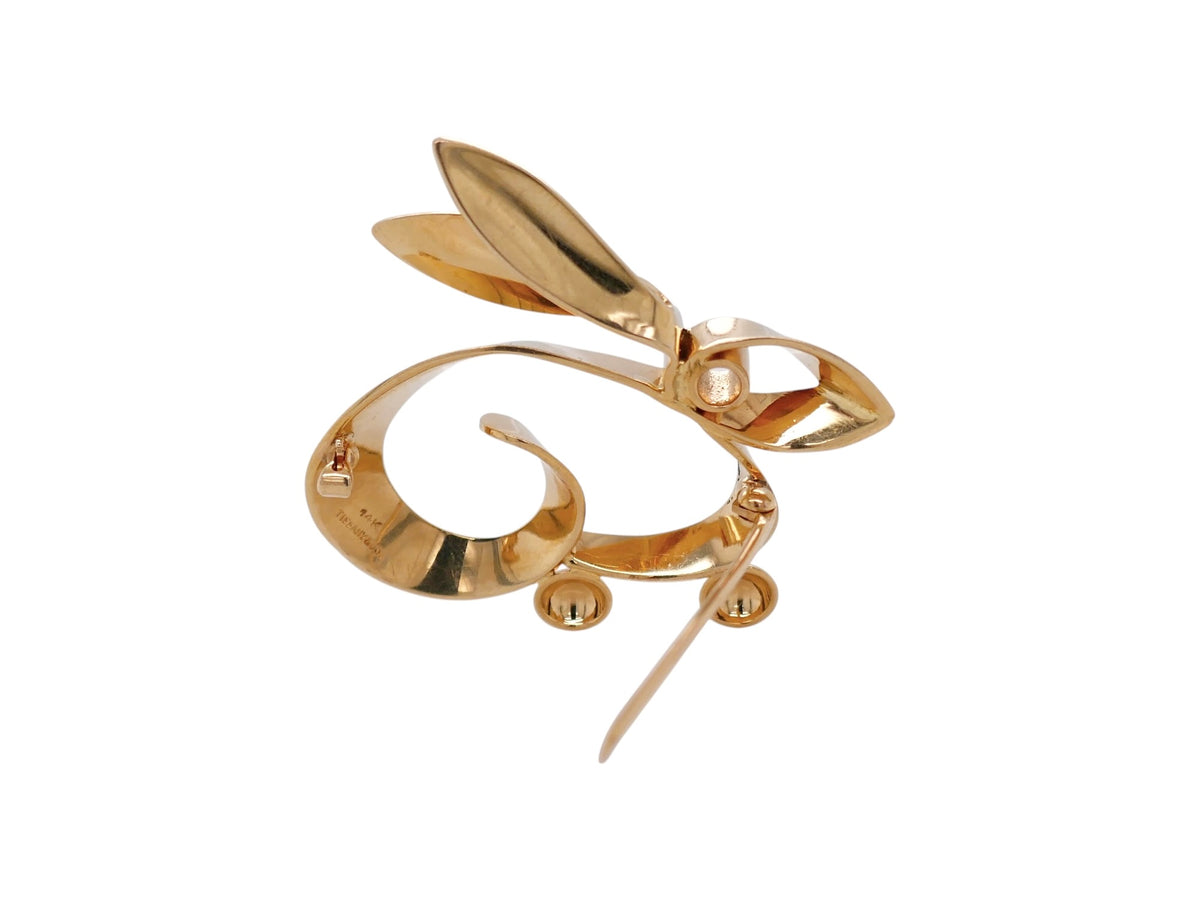 Tiffany & Co. 14k Yellow Gold Mid-Century Rabbit Brooch